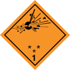 ADR Class 1 explosives hazard label